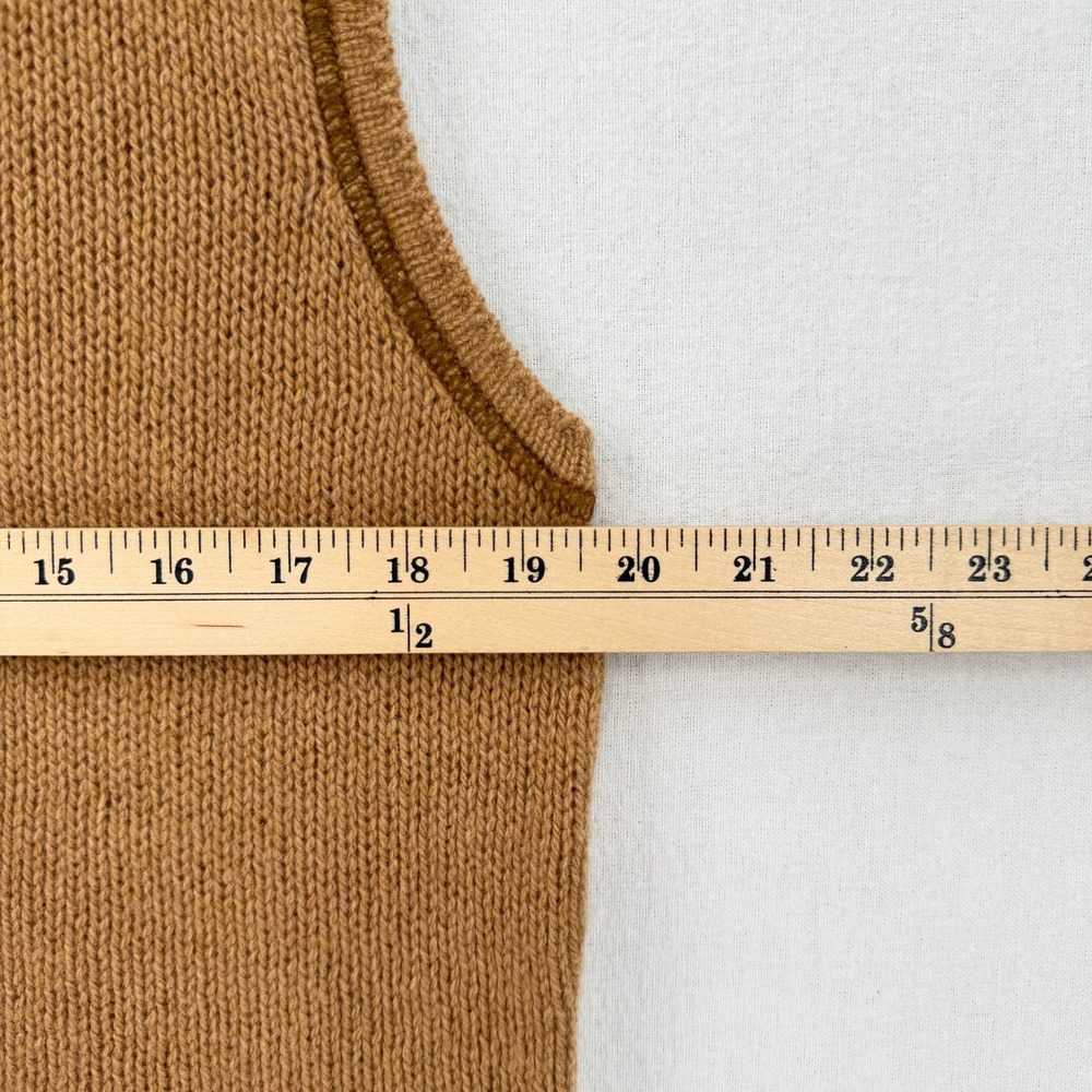 THE ROW Giselle Cashmere Turleneck Sweater Womens Medium Camel Brown Sleeveless - Picture 13 of 16
